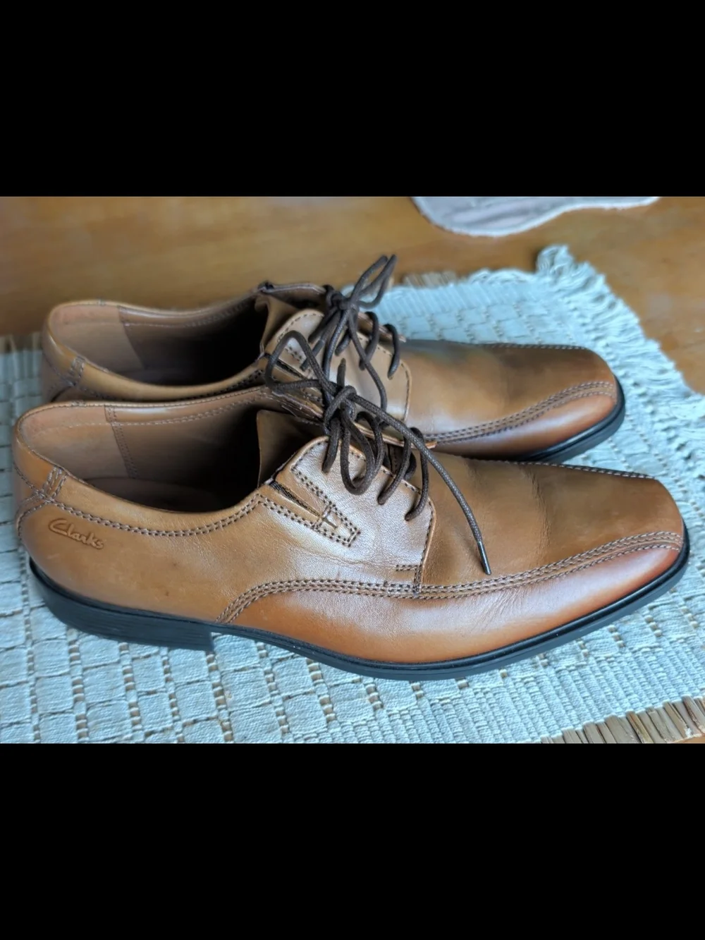 Clarks Tilden Walk Brown Leather Oxfords Mens' Sz 8